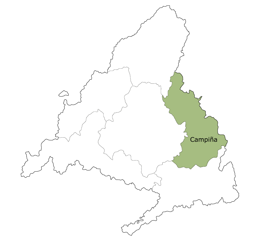 Mapa de la comarca agrícola de la Campiña