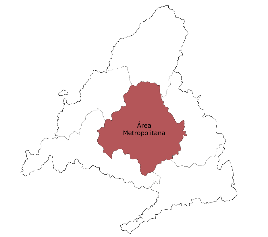 Mapa de la comarca agrícola Área Metropolitana de Madrid
